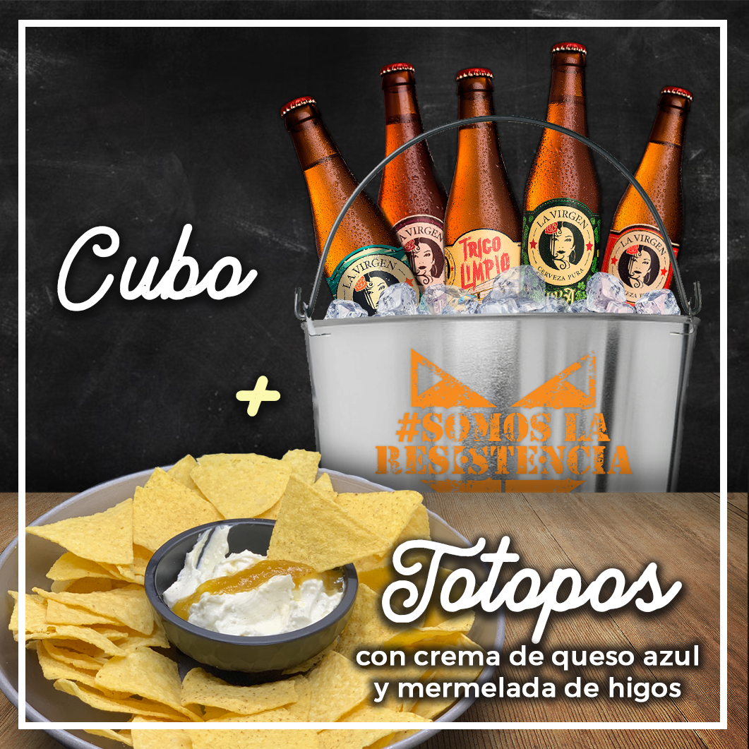 Promoción Spoiler Bar Madrid Cubo de cervezas La Virgen + Totopos